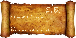 Stumpf Bónis névjegykártya